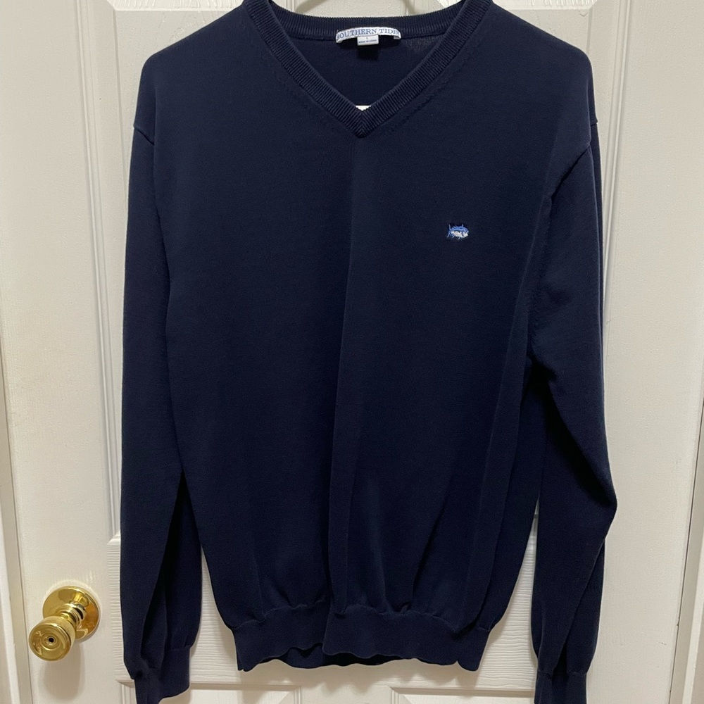 Southern Tide Blue V-Neck Sweater